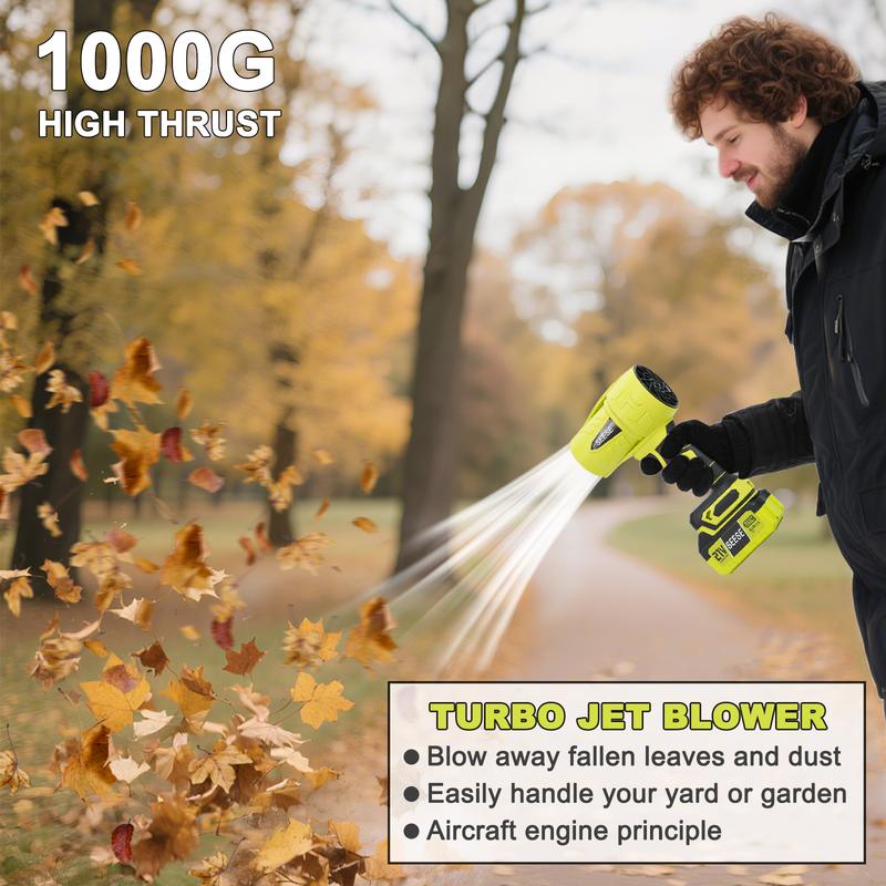 Turbo Jet Blower,Leaf Blower, Violent Turbo Fan, Brushless Pure Copper Motor,Car Drying After Wash, Handheld Snow Blower,Cordless Turbo Power Air Duster,Home Improve,Garden Mainte
